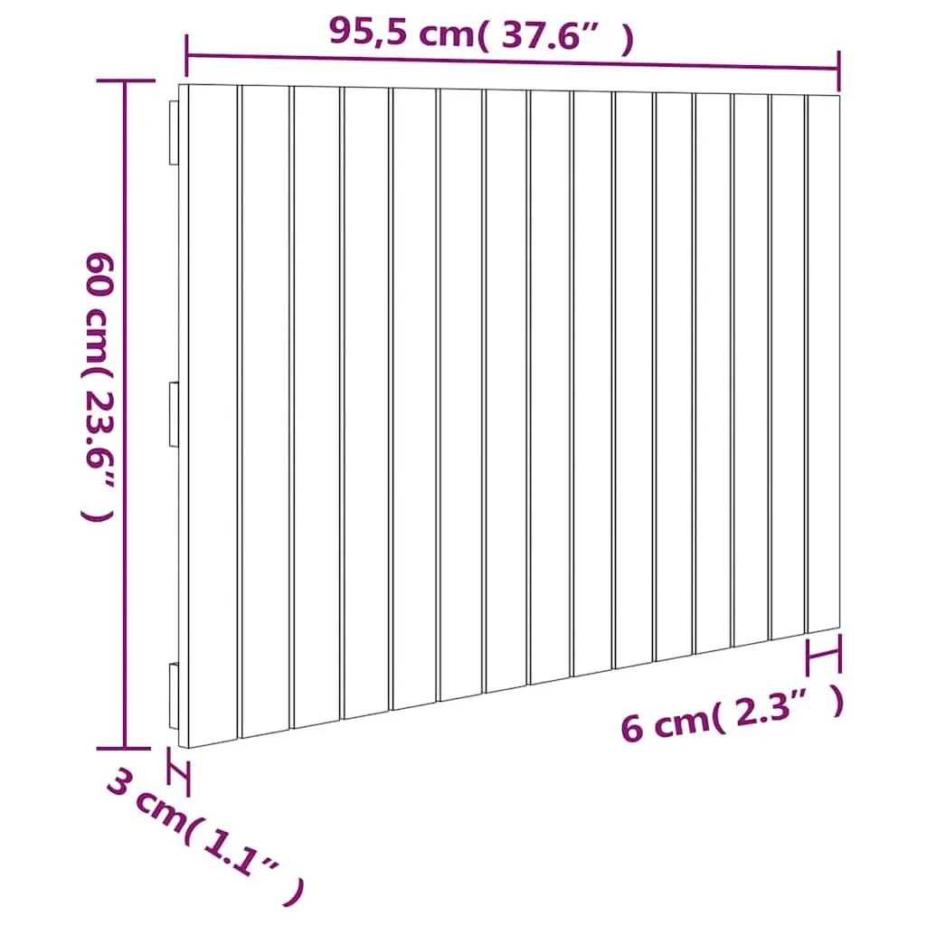 95.5 cm Wall-Mounted Headboard of Solid Pine Wood
