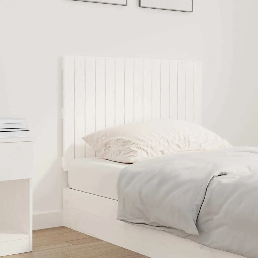 Wall Mounted Headboard White 95.5cm Solid Pine Wood Bedroom Furniture