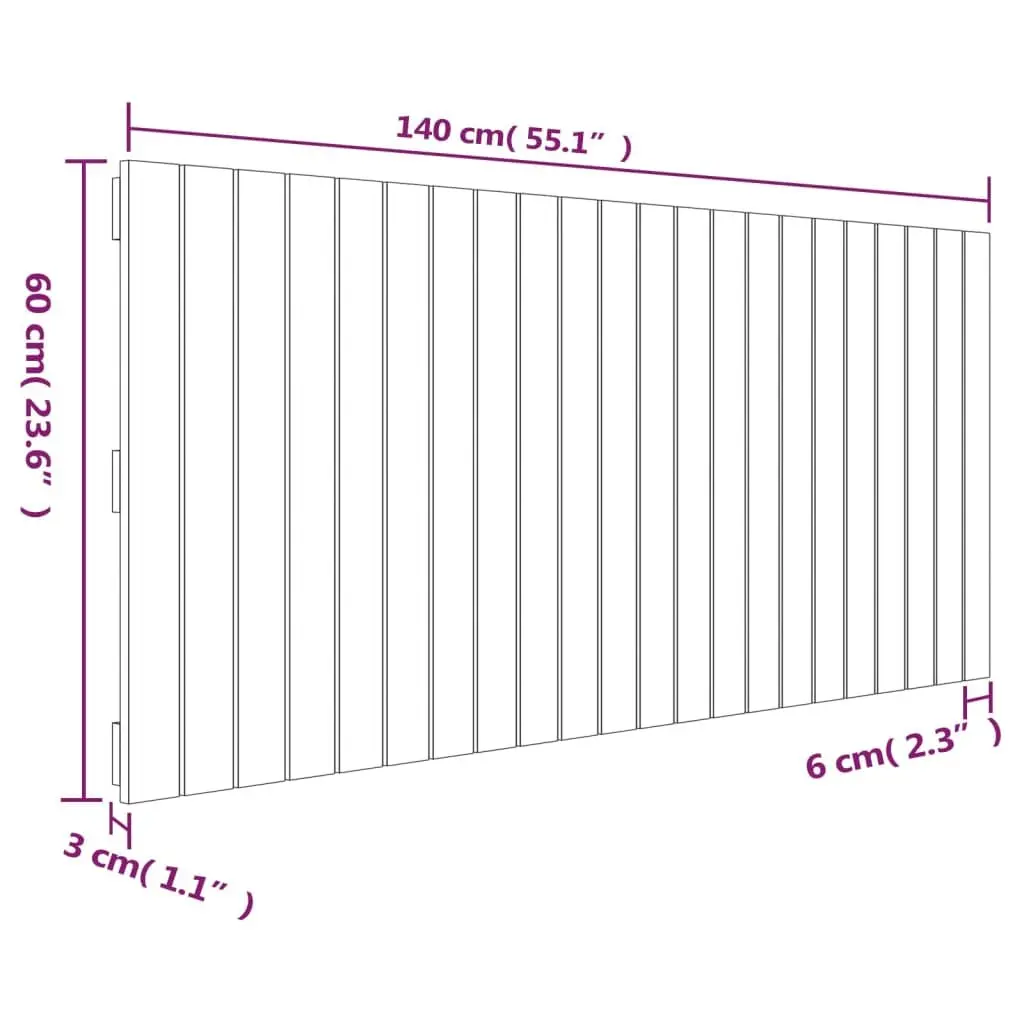 Wall Headboard 140 cm Solid Pine Wood Bedroom Bed Header Classic Design