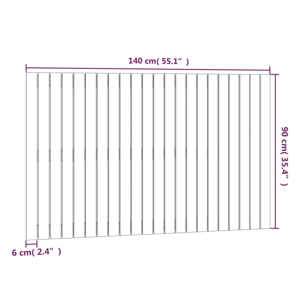 White Wall Headboard 140cm Pine