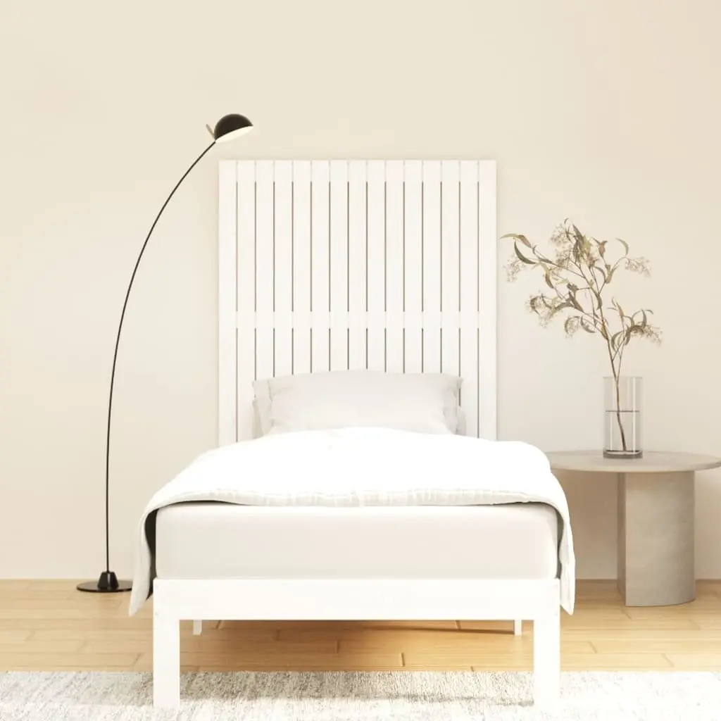 Wall Mounted Headboard Bedroom 95.5cm White Solid Pine Wood