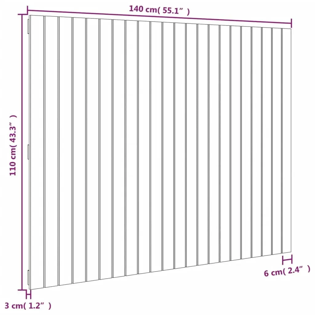 Wall Headboard Bedroom 140 cm Solid Pine Wood Back Support