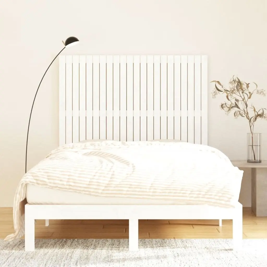 White Wall Headboard 140cm Pine Wood