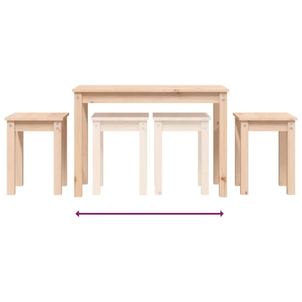 Nesting Tables Set of 3 Pine Wood Brown Living Room Bedroom