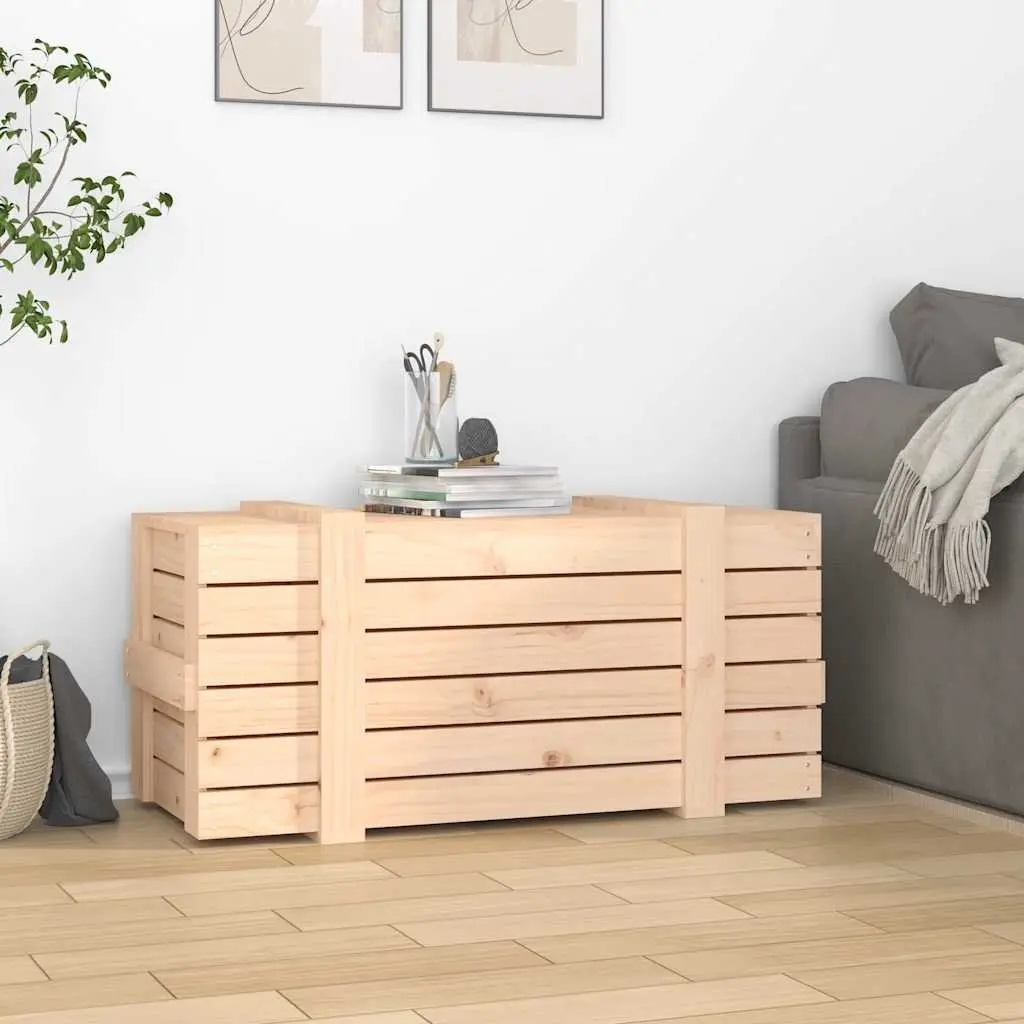 Wooden Storage Box for Home Organisation 91x40.5x42cm Brown Solid Pine