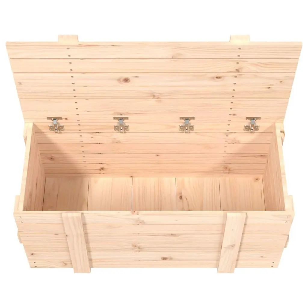 Wooden Storage Box for Home Organisation 91x40.5x42cm Brown Solid Pine