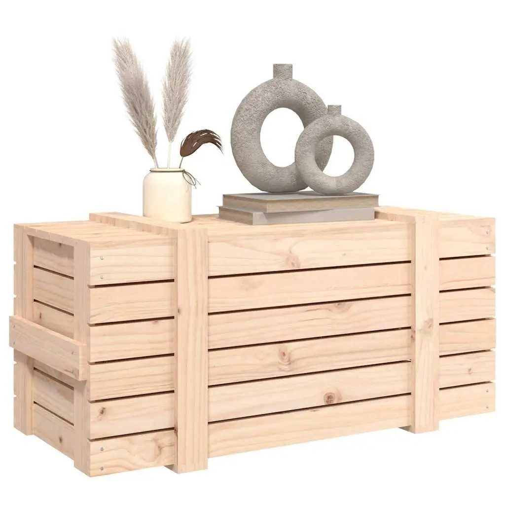 Wooden Storage Box for Home Organisation 91x40.5x42cm Brown Solid Pine