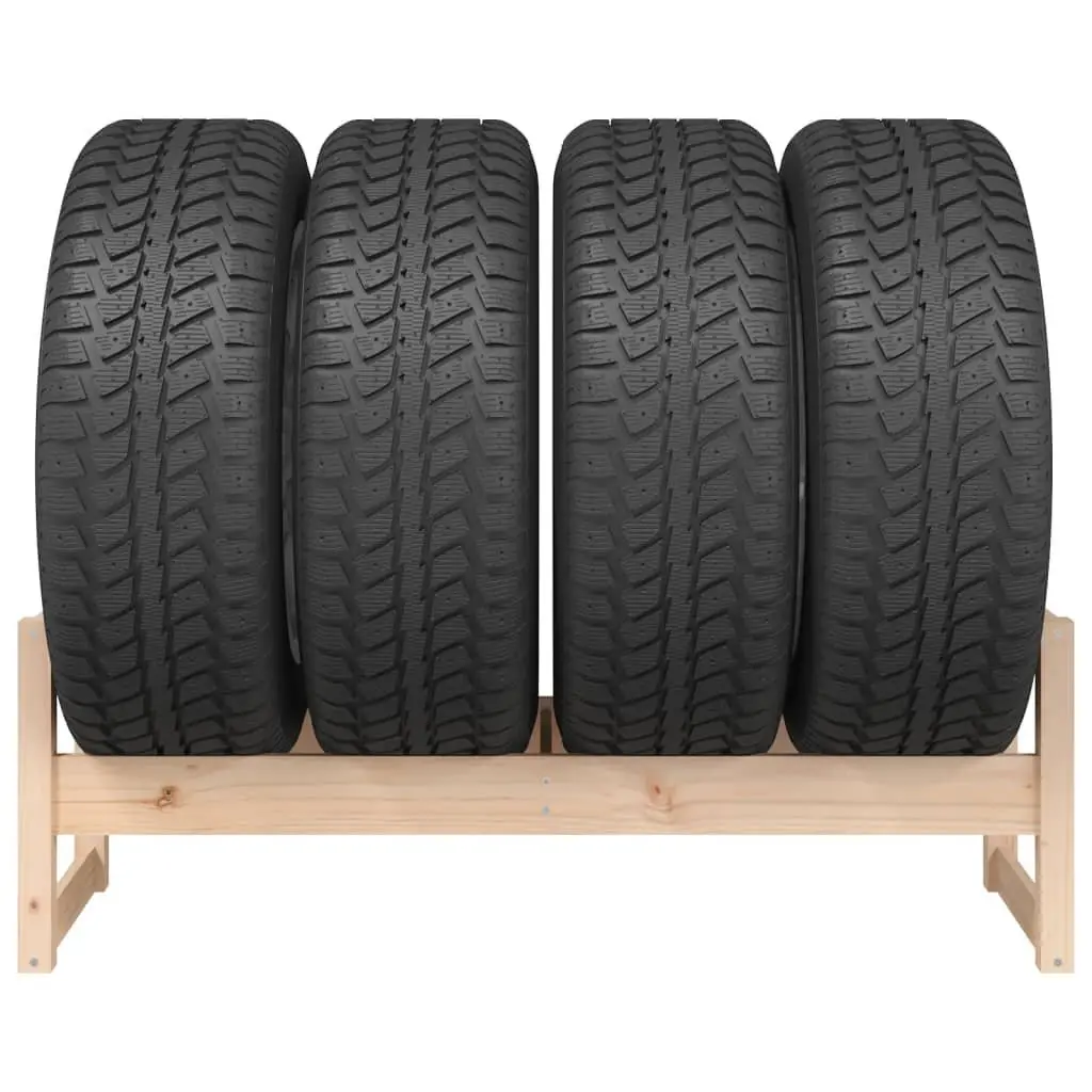 Tire Rack Storage Shelf Garage Workshop Solid Wood 120x40x40cm