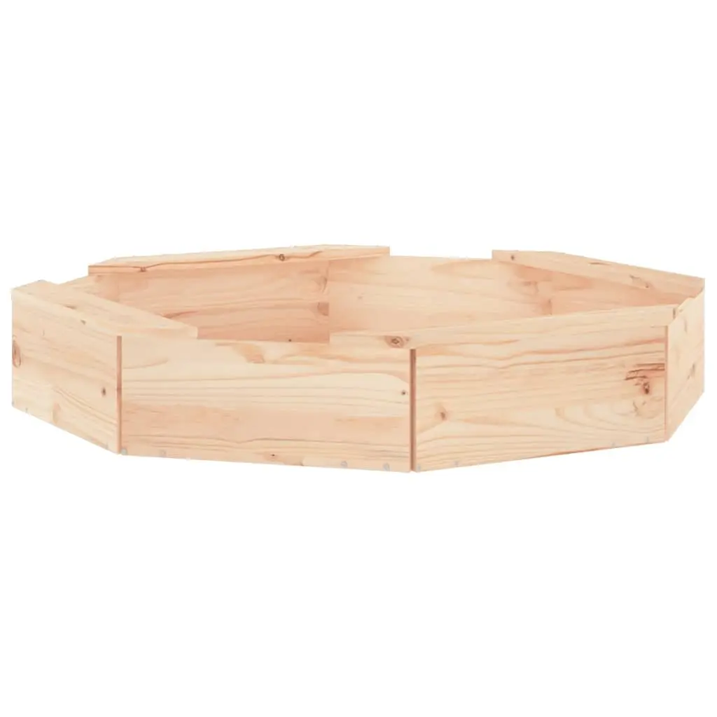 Octagon Wooden Sandbox with Seats Kids Outdoor Sand Play Pit Garden Toy