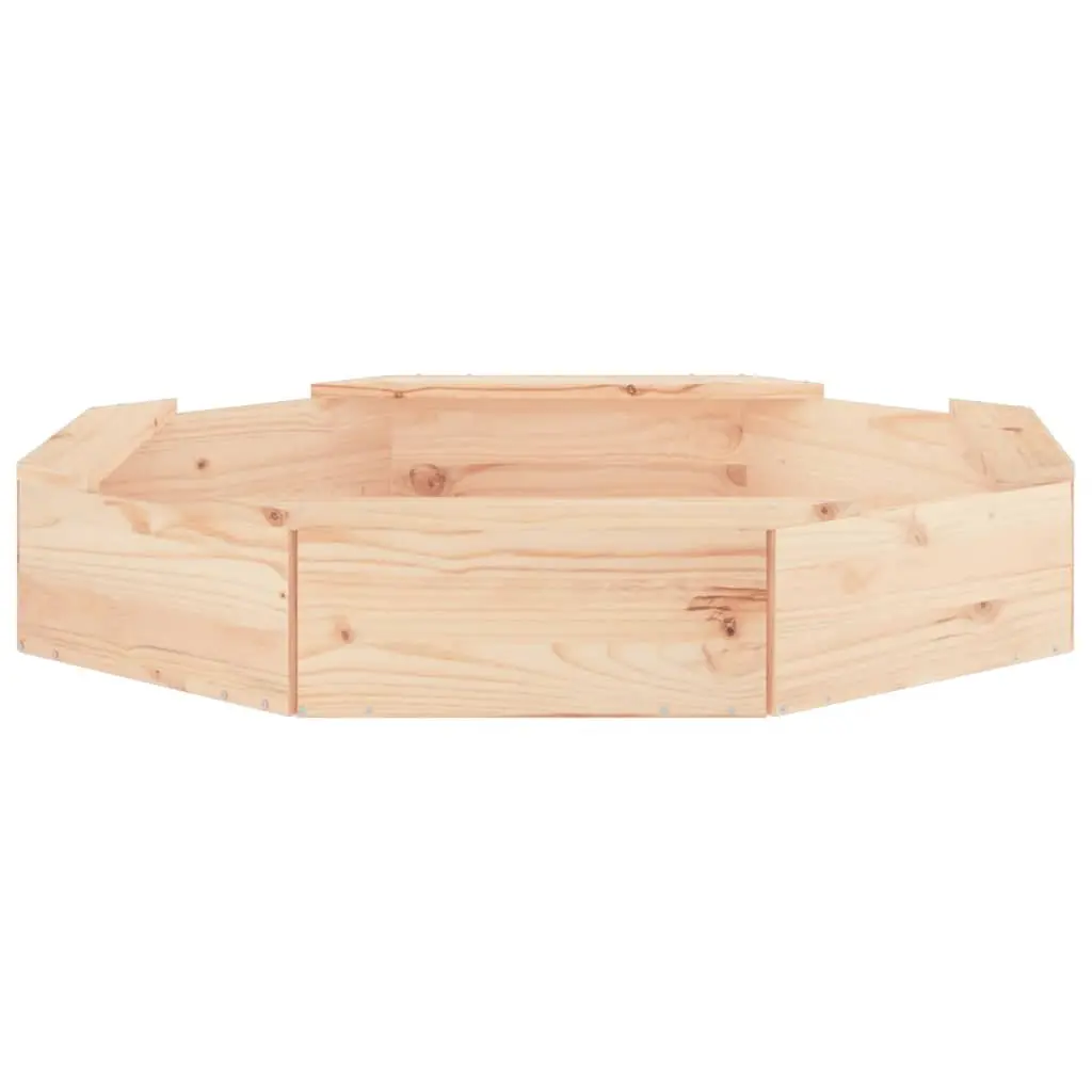 Octagon Wooden Sandbox with Seats Kids Outdoor Sand Play Pit Garden Toy