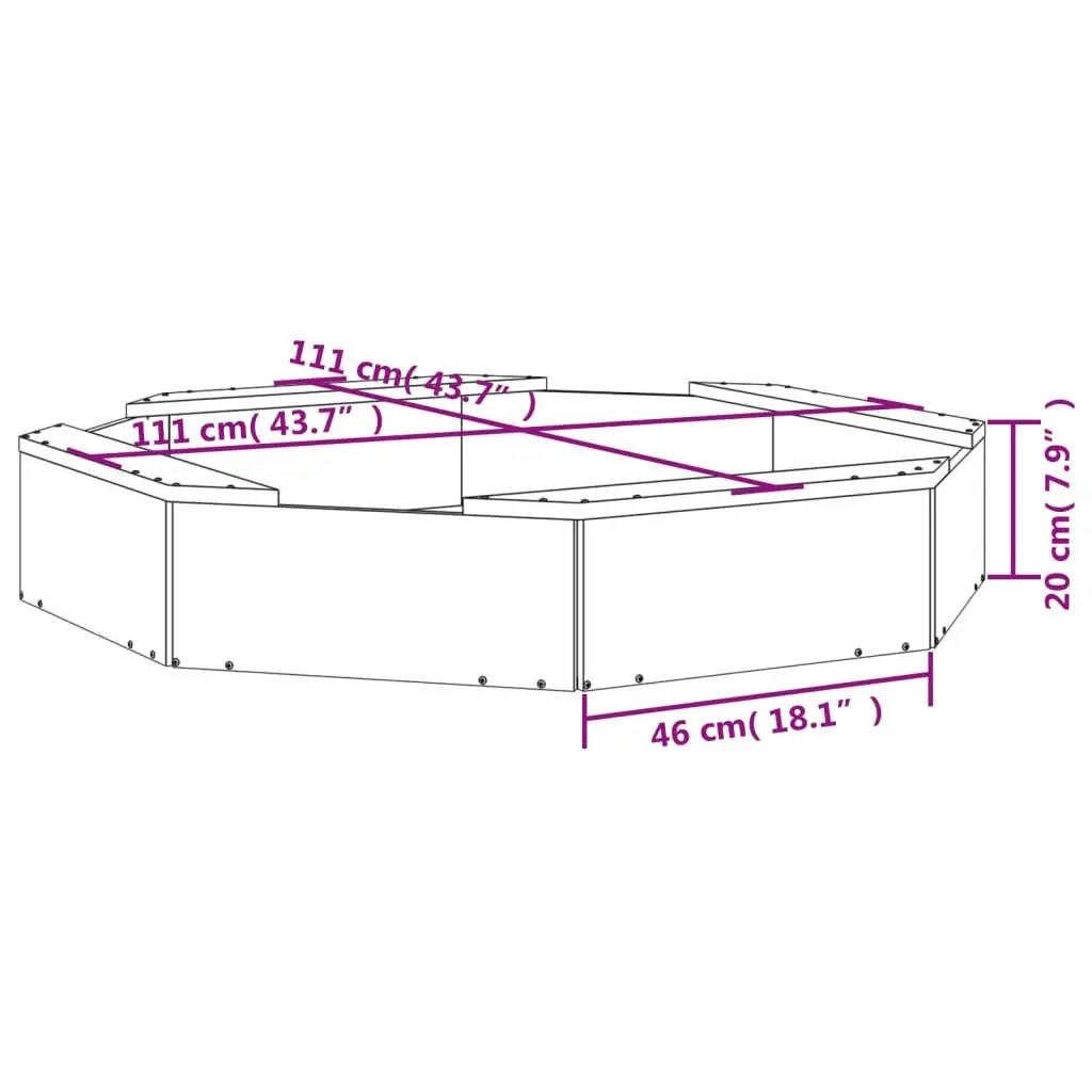 Octagon Wooden Sandbox with Seats Kids Outdoor Sand Play Pit Garden Toy