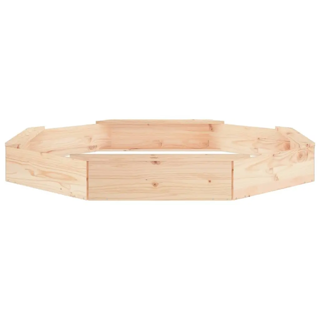Octagon Wooden Sandbox for Outdoor Play with Seats