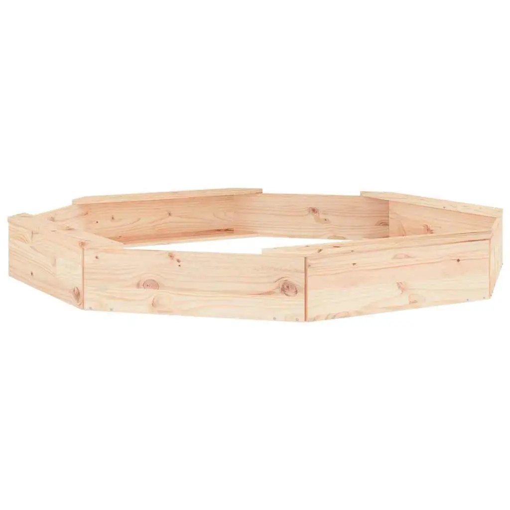 Octagon Wooden Sandbox for Outdoor Play with Seats