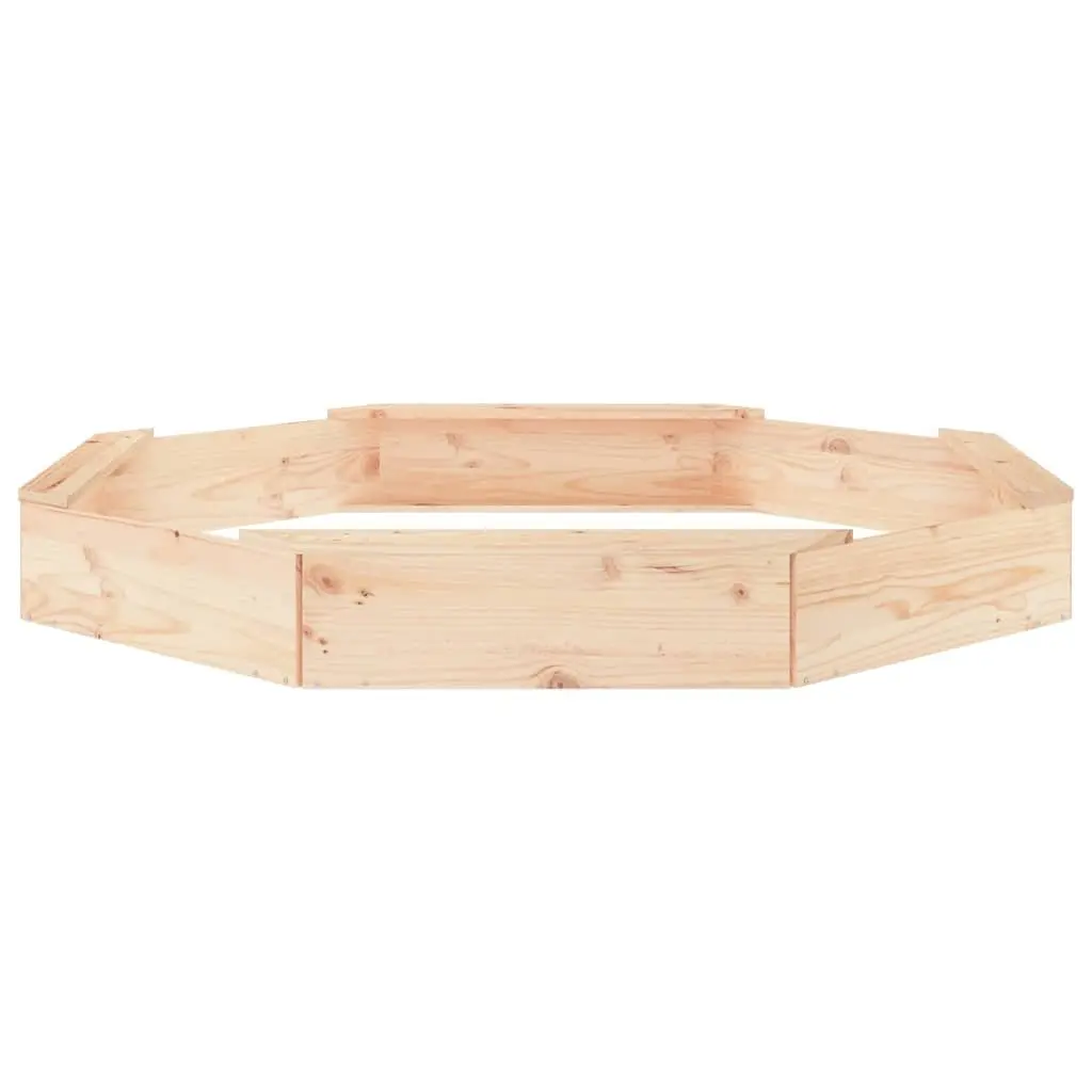 Octagon Wooden Sandbox for Outdoor Play with Seats