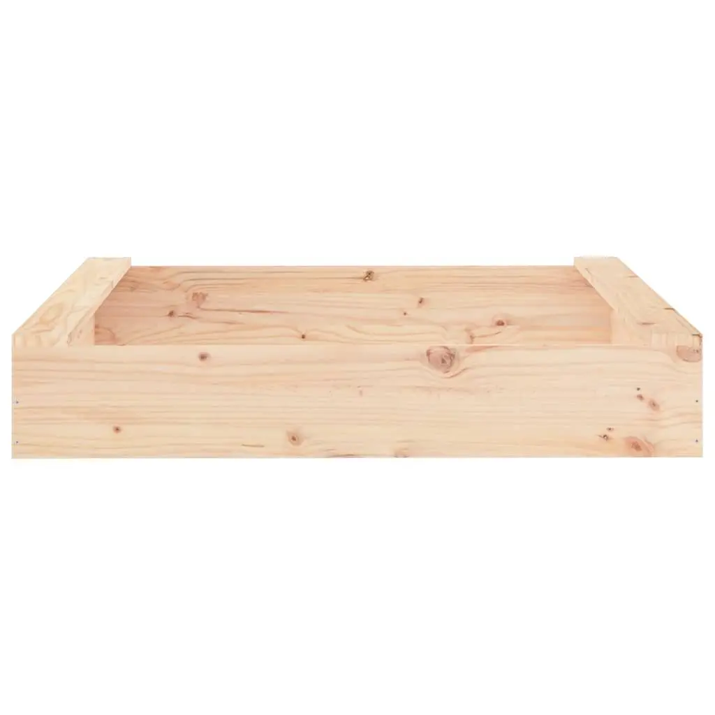 Square Wooden Sandbox Made of Solid Pine with Seats