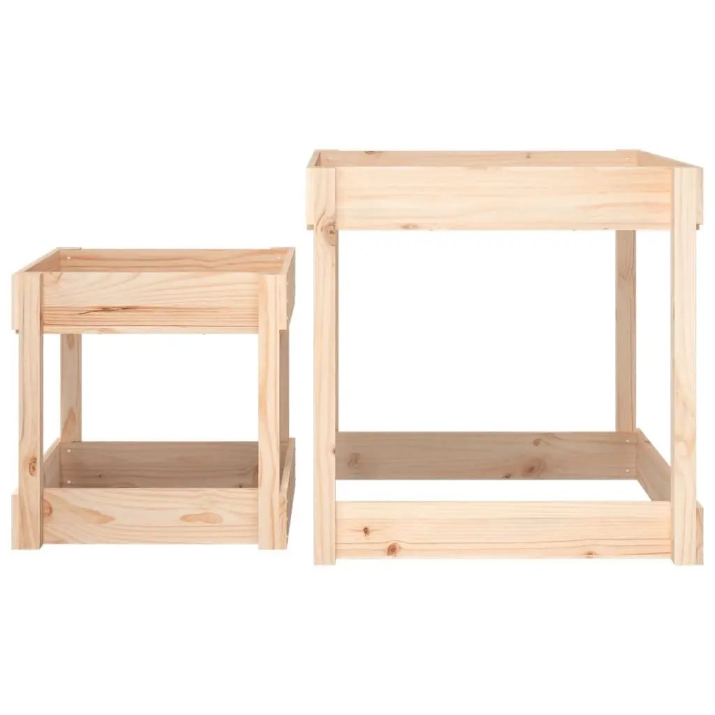 Wooden Sand Tables Outdoor Play 2 Piece Solid Pine Wood Kids Sensory Activity