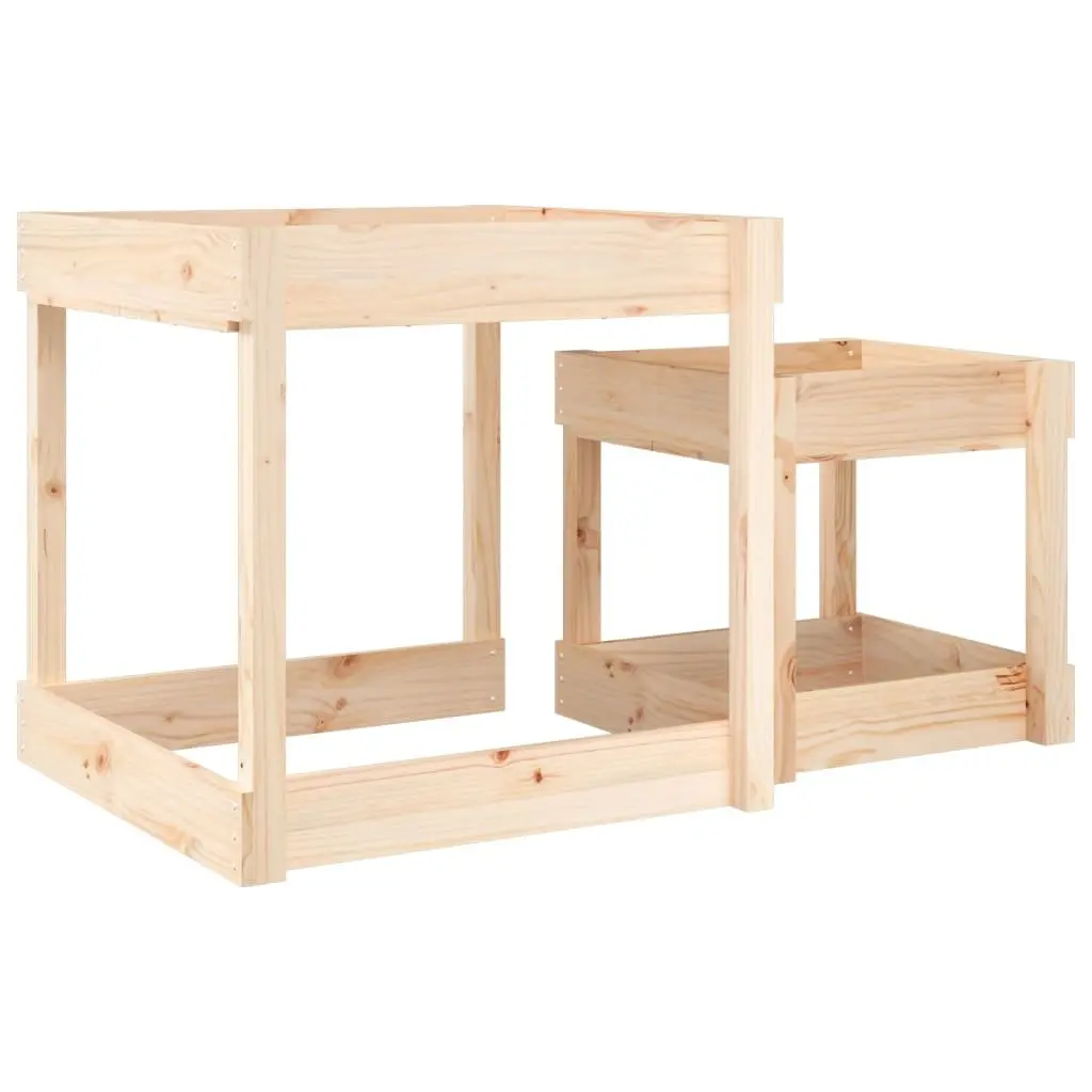 Wooden Sand Tables Outdoor Play 2 Piece Solid Pine Wood Kids Sensory Activity