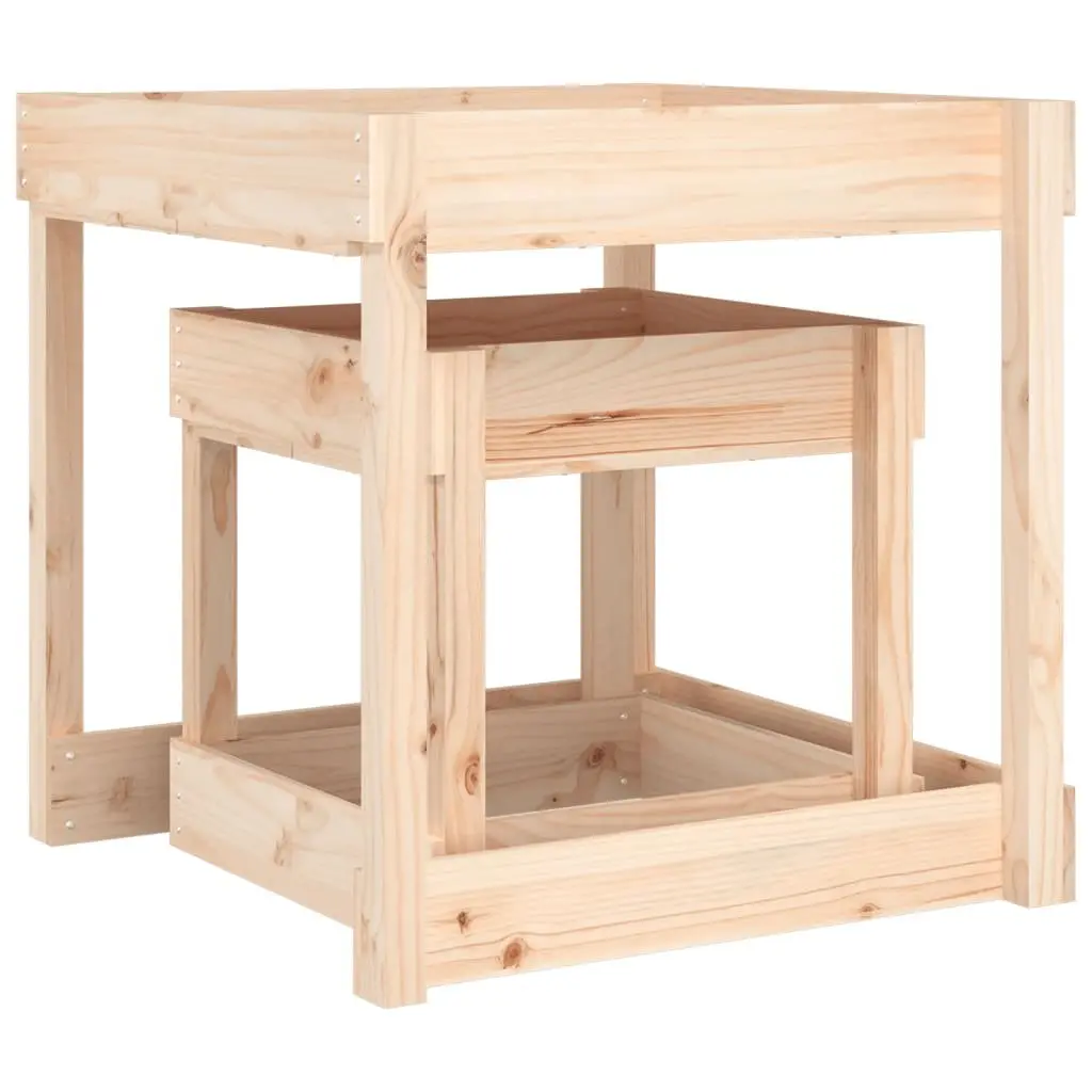 Wooden Sand Tables Outdoor Play 2 Piece Solid Pine Wood Kids Sensory Activity