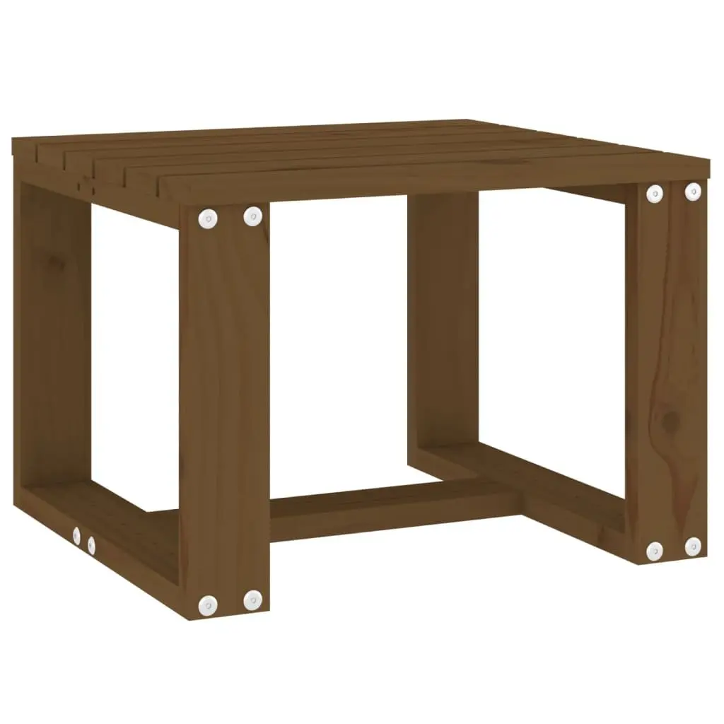 Garden Side Table Outdoor Use Brown Wooden 40 x 38 x 28.5 cm