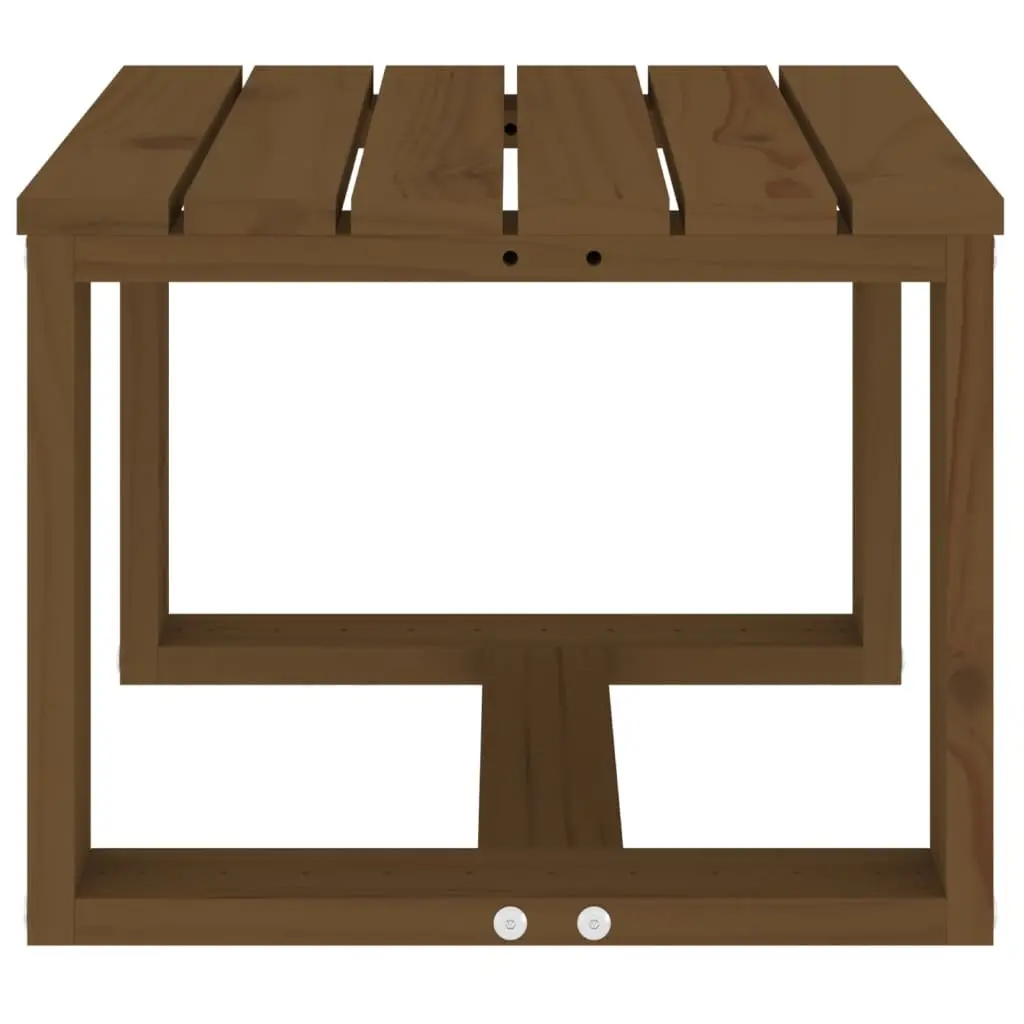 Garden Side Table Outdoor Use Brown Wooden 40 x 38 x 28.5 cm