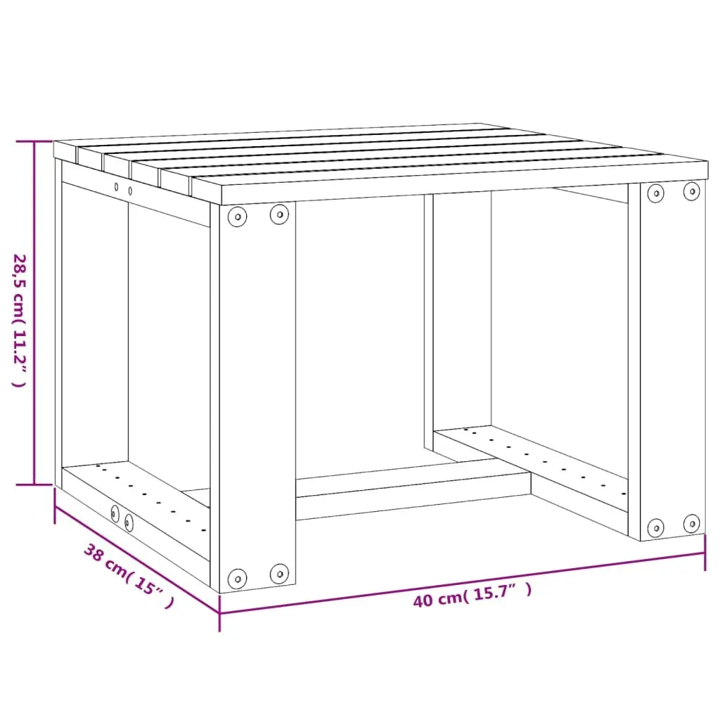 Garden Side Table 40x38x28.5 cm Solid Wood Outdoor Patio Balcony Furniture