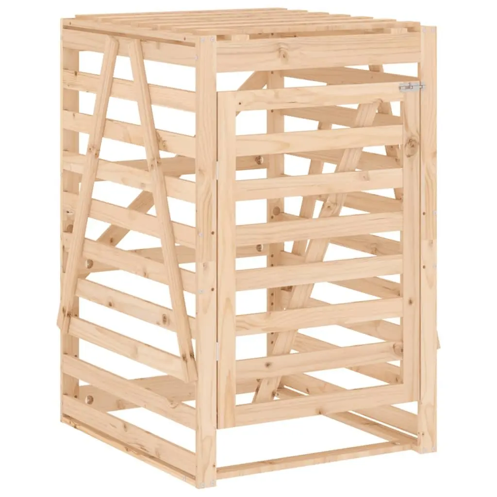 Wheelie Bin Storage Enclosure for Garden Solid Pine Wood Brown 84W x 90D x 128.5H cm