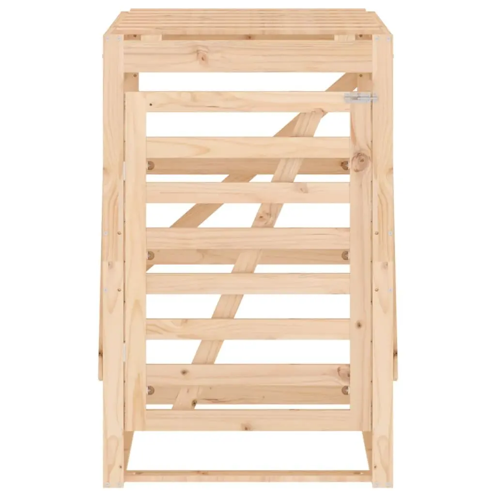 Wheelie Bin Storage Enclosure for Garden Solid Pine Wood Brown 84W x 90D x 128.5H cm