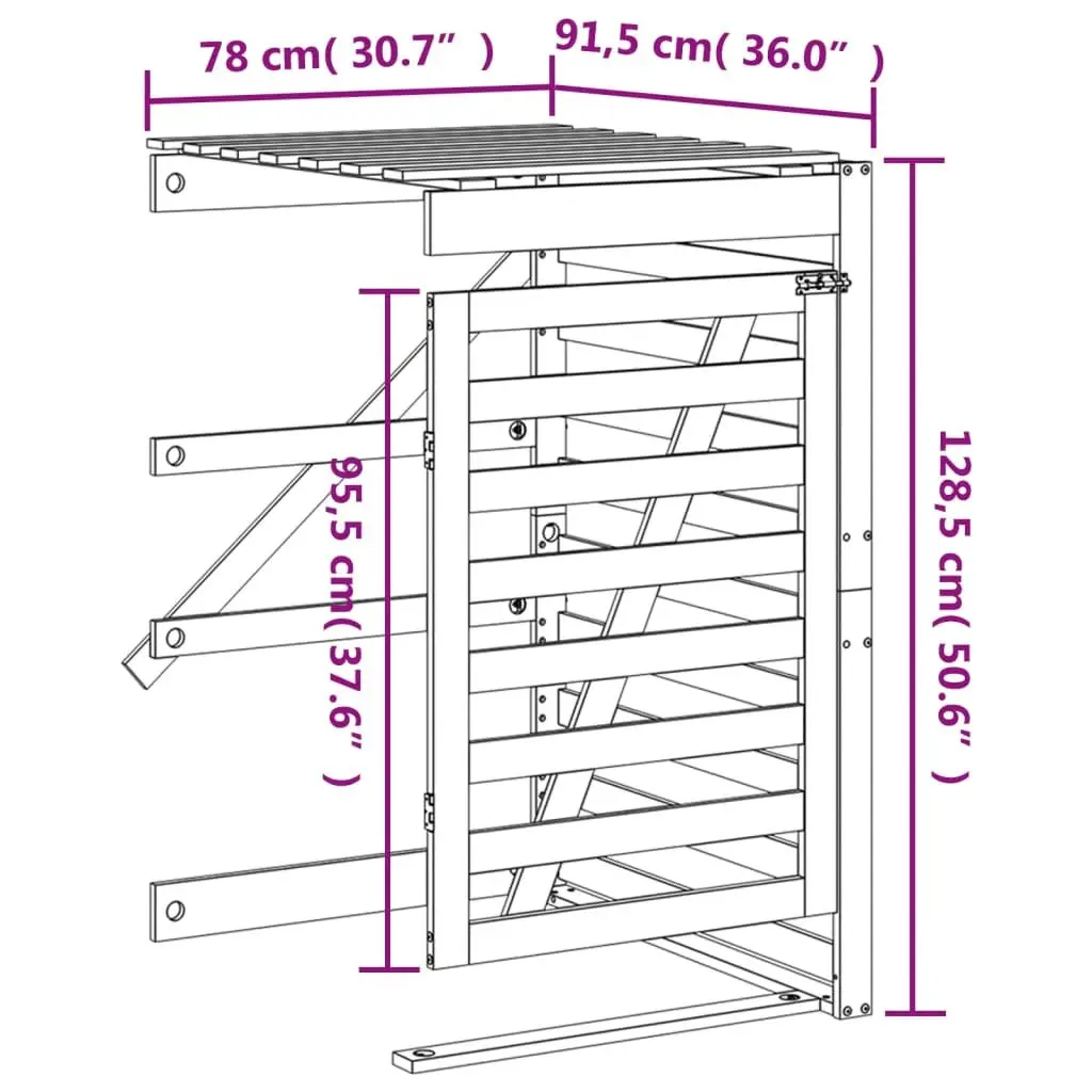 Wheelie Bin Storage Extension in Solid Pine