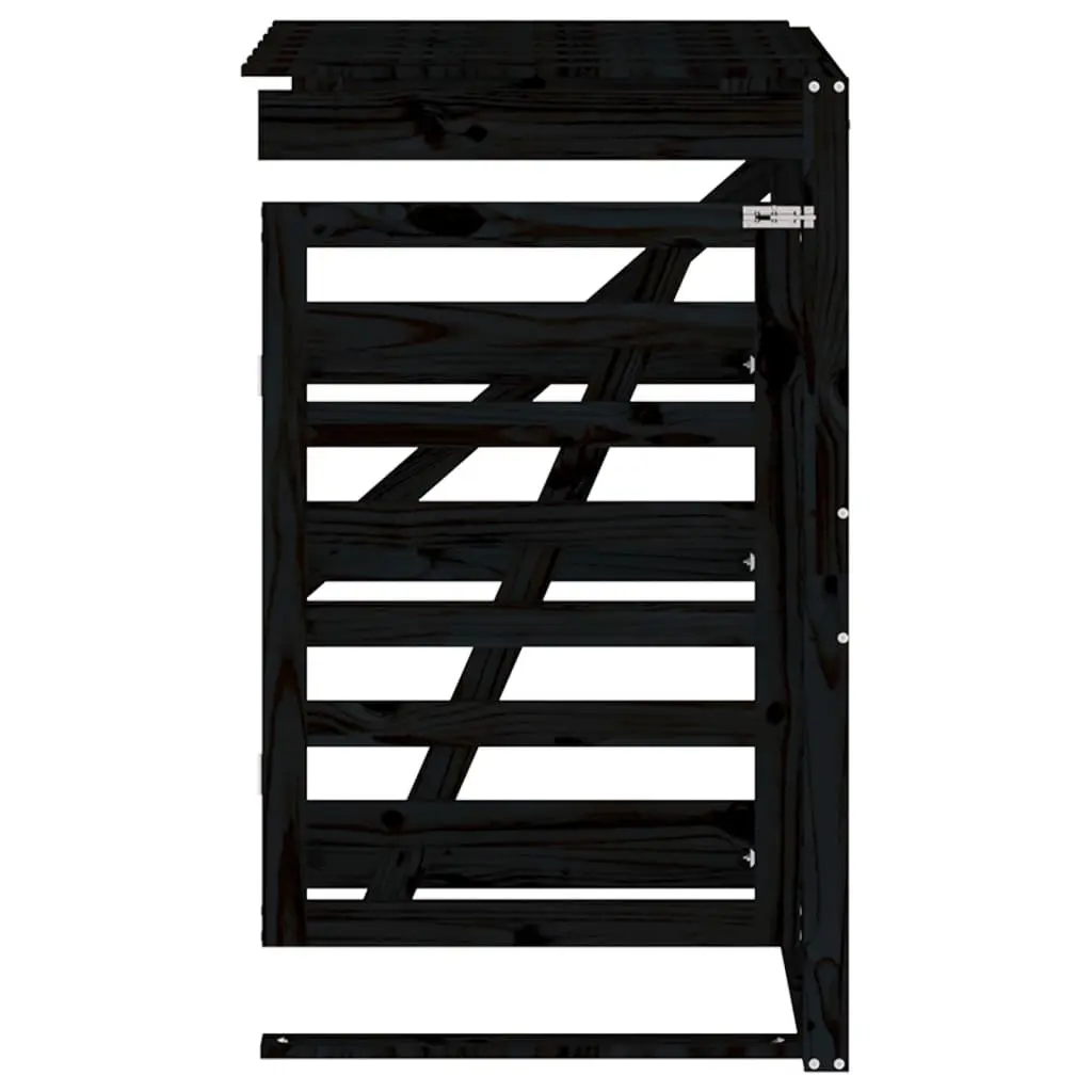 Wheelie Bin Storage Extension Outdoor Garden Solid Pine Wood Black