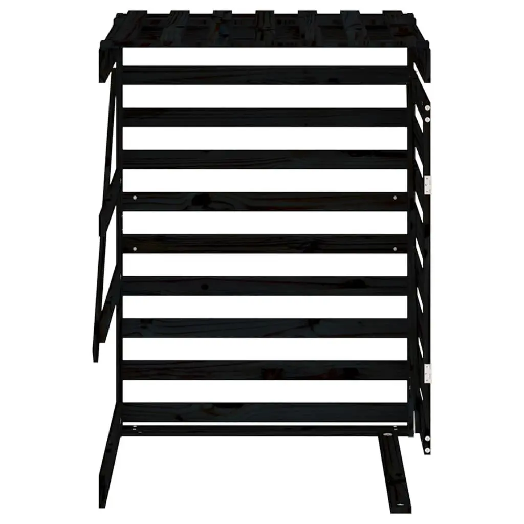 Wheelie Bin Storage Extension Outdoor Garden Solid Pine Wood Black