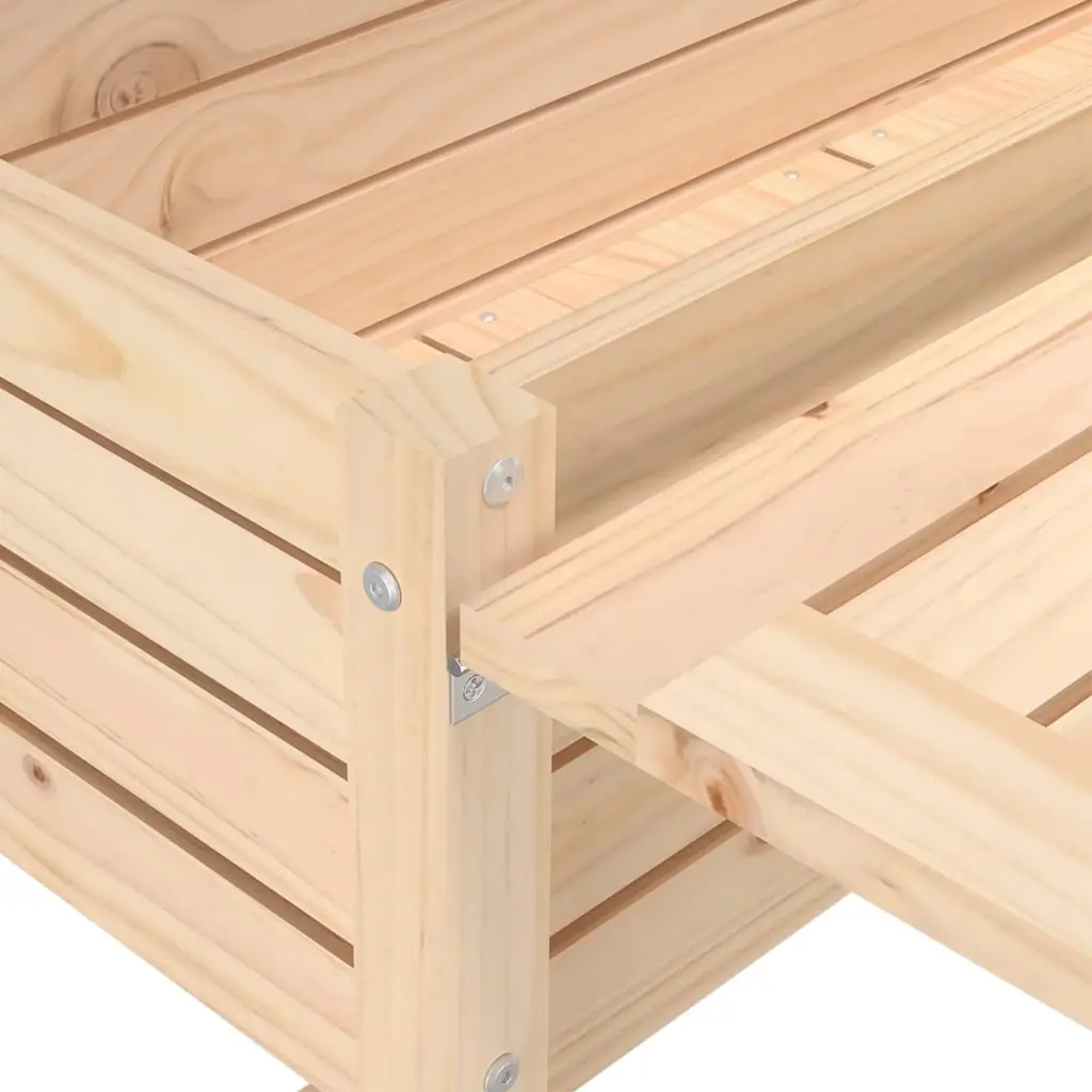 Garden Planter with Folding Tabletop Solid Wood Pine Brown Elevated Raised