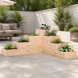 Specifications of 4-Tier Wooden L-Shaped Planter Box