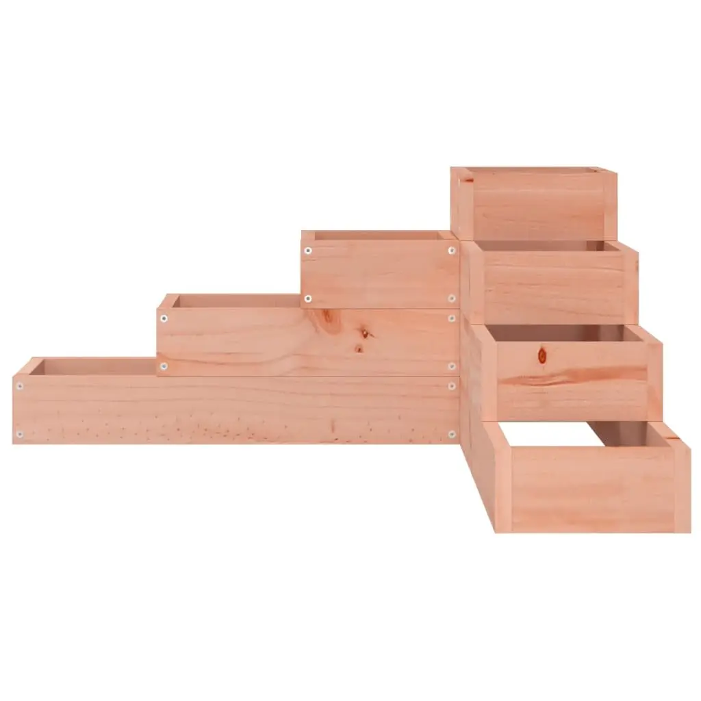 4-Tier Wooden Garden Planter L-Shape Outdoor Raised Bed