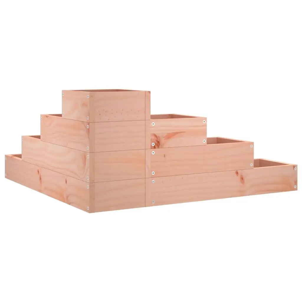 4-Tier Wooden Garden Planter L-Shape Outdoor Raised Bed