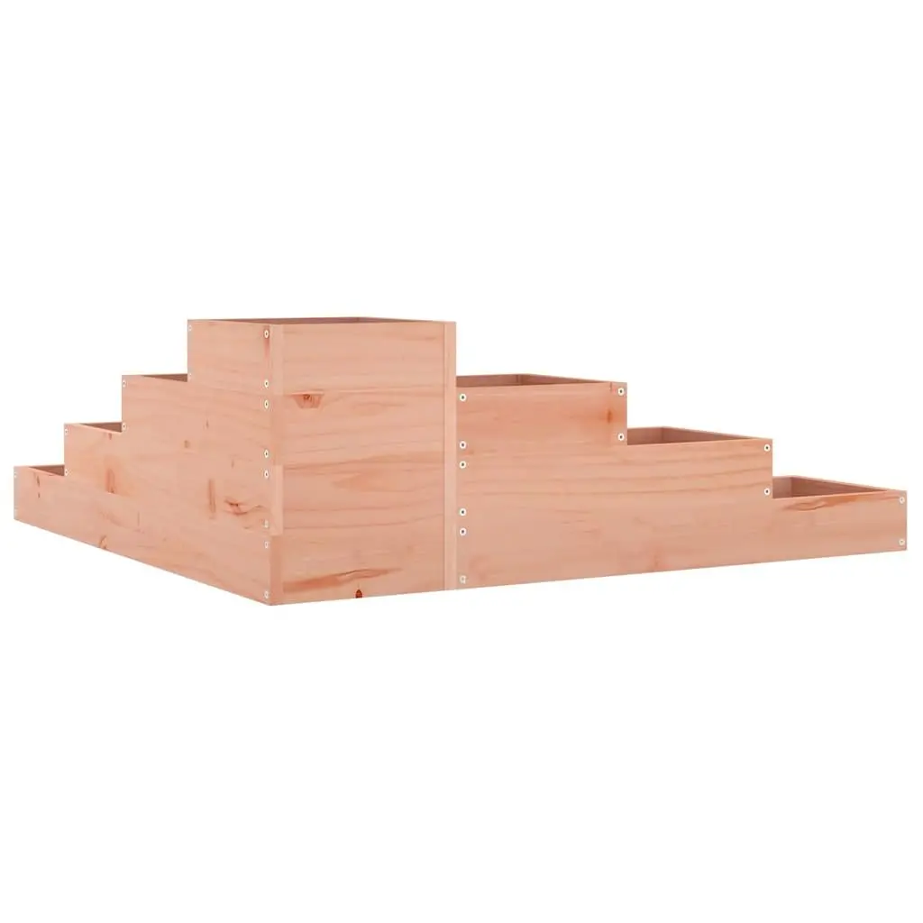 4-Tier Wooden Garden Planter L-Shaped Outdoor Raised Bed for Balconies Decks Terraces Patios
