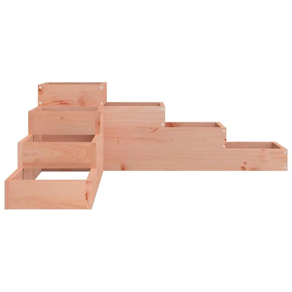 4-Tier Wooden Garden Planter L-Shaped Outdoor Raised Bed for Balconies Decks Terraces Patios