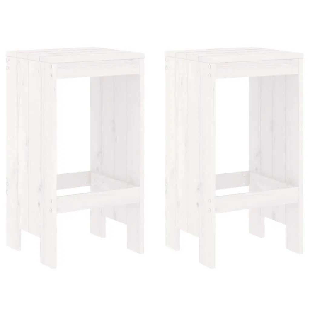 Bar Stools Outdoor 40x36x75 cm Solid Pine Wood 2 pcs White