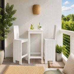 Wooden Bar Stools - 2 pcs, 40x42x120 cm, White