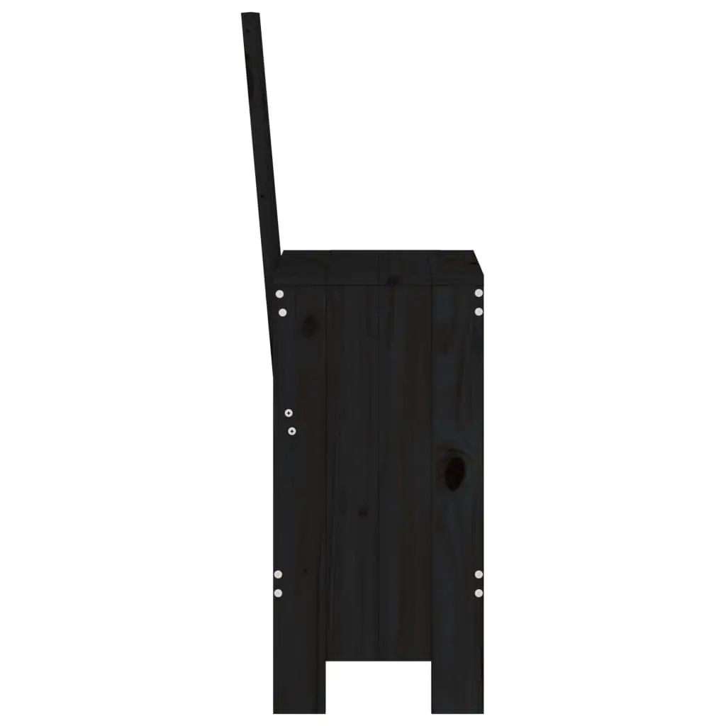 Bar Stools Outdoor 2 Piece Black Solid Pine Wood 40x42x120 cm