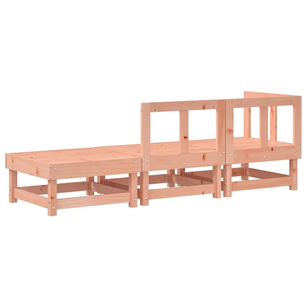 3 Piece Outdoor Garden Lounge Set Solid Wood Sectional Sofa Patio Furniture