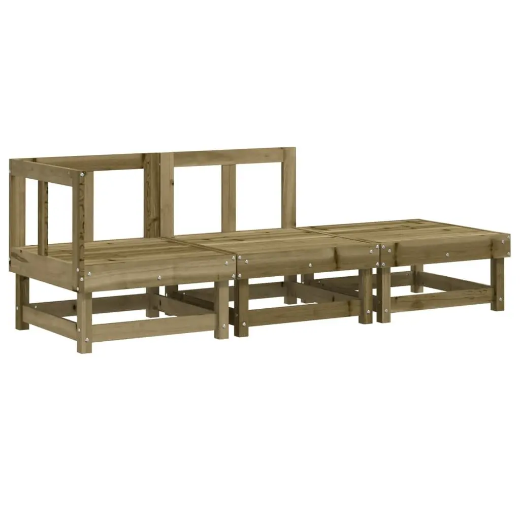 Outdoor Sectional Sofa Set 3 Piece Garden Lounge Modular Wooden Patio