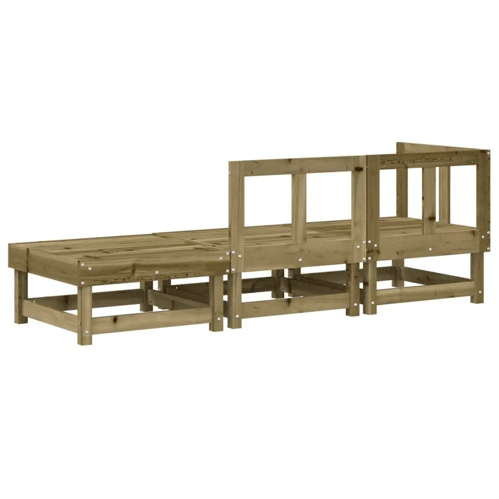 Outdoor Sectional Sofa Set 3 Piece Garden Lounge Modular Wooden Patio
