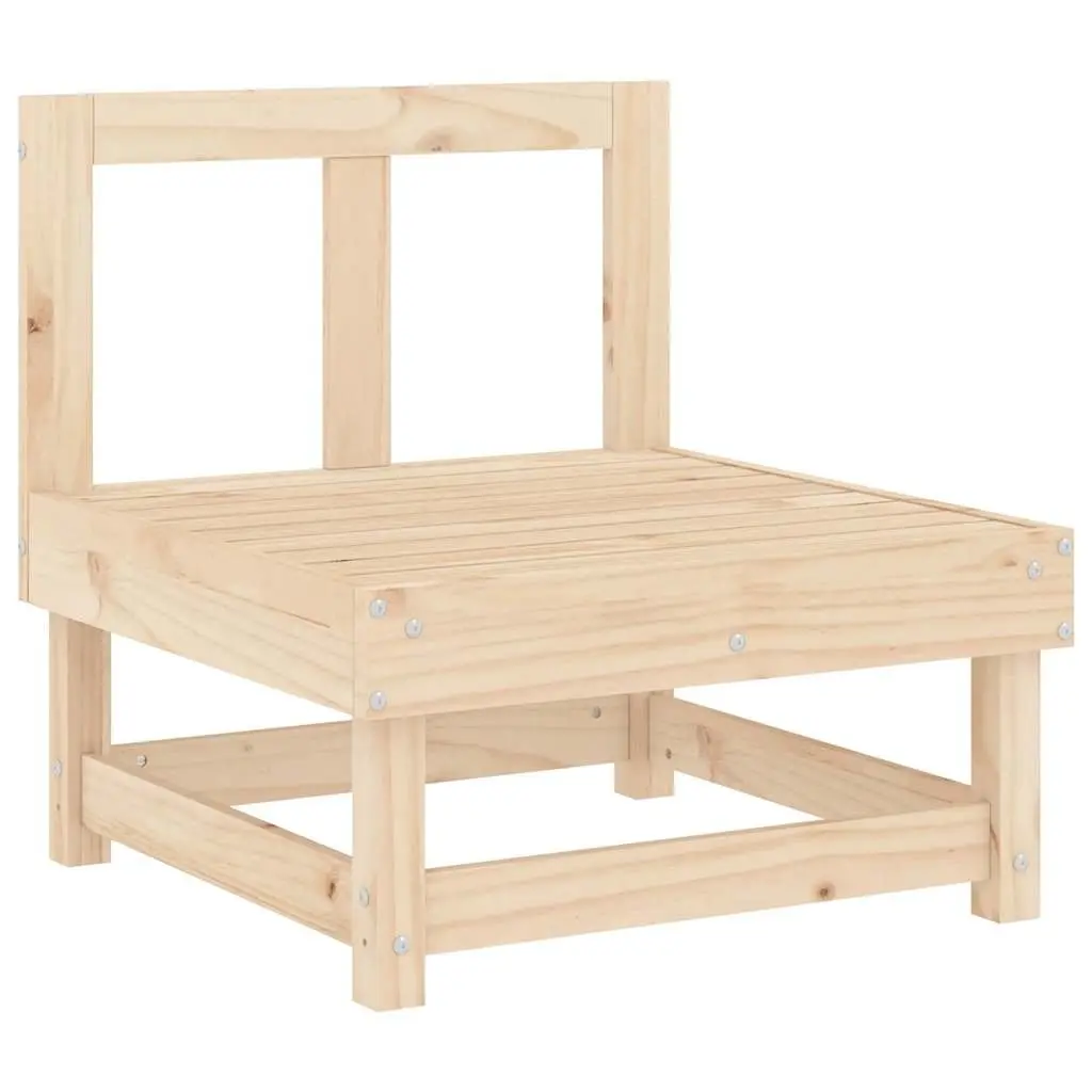 Outdoor Sectional Sofa Middle Unit with Cushions Solid Pine Wood Garden Patio