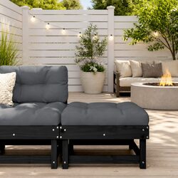 Dimensions of the Black Outdoor Footstool with Cushion