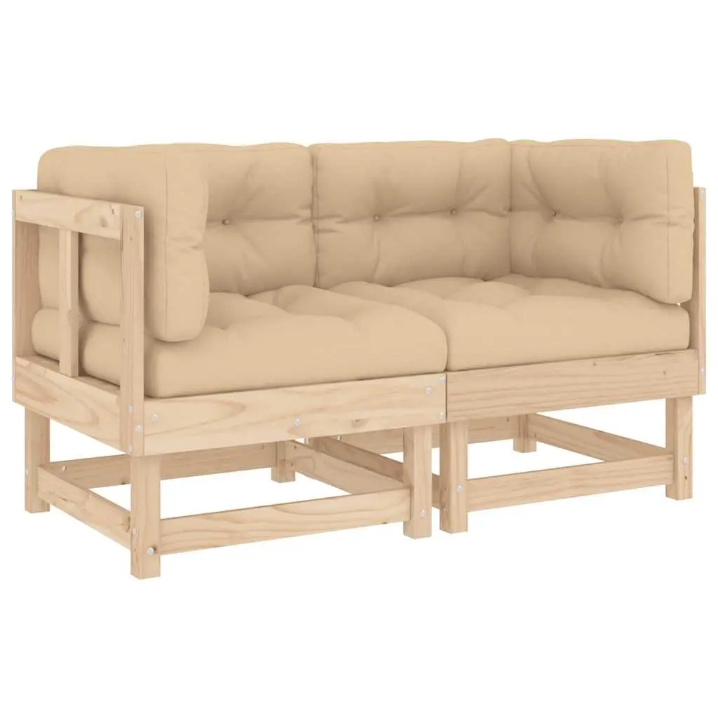 Corner Sectional Sofa with Cushions for Outdoor Garden Patio 2 Piece