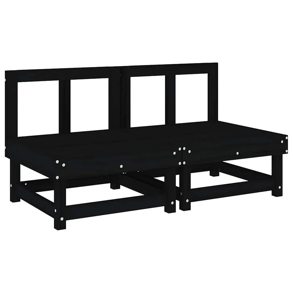 2-Piece Black Pine Middle Sofas