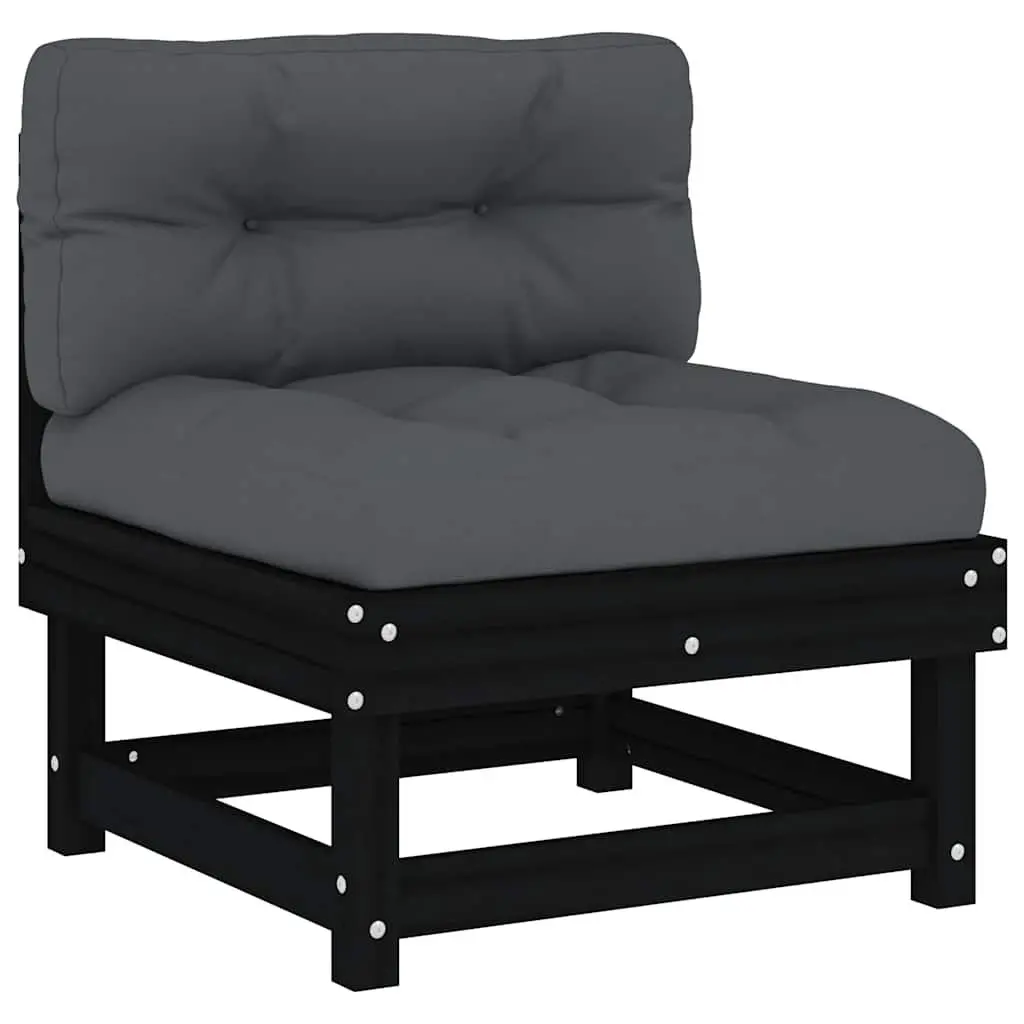 2-Piece Black Pine Middle Sofas