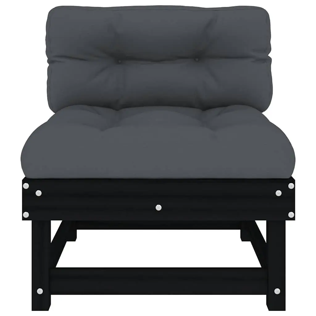 2-Piece Black Pine Middle Sofas