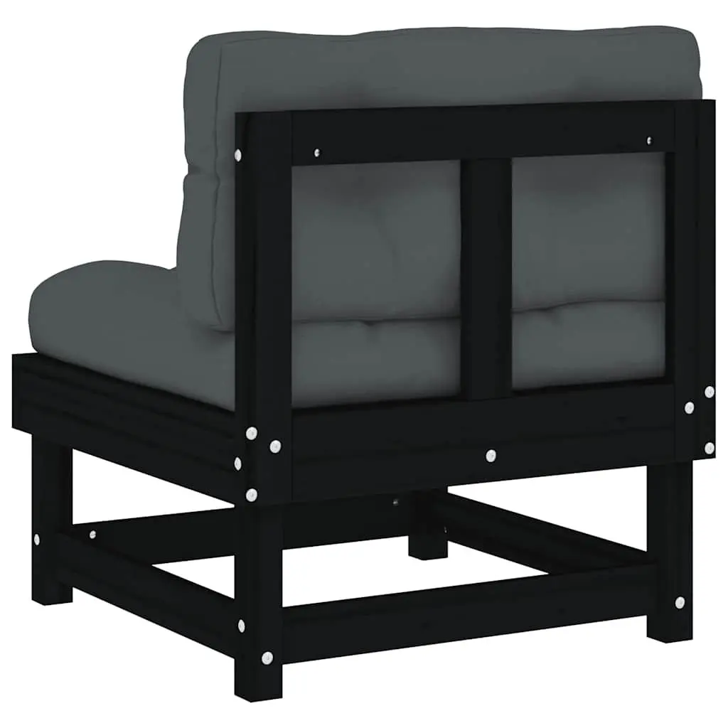 2-Piece Black Pine Middle Sofas