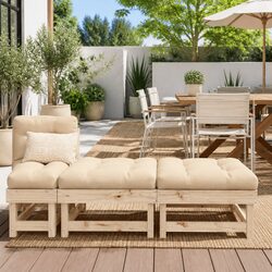 Specifications for Outdoor Garden Footstools with Cushions, 2-Pack